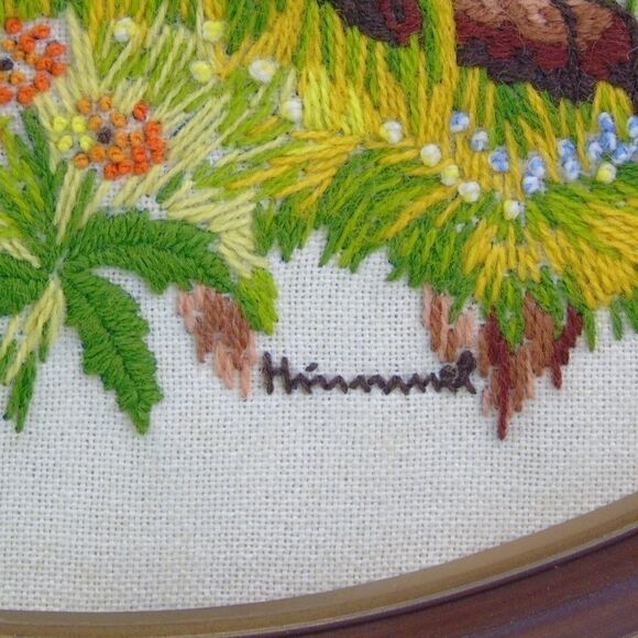 Vintage HUMMEL Boy With Bird Needlecraft Picture - Picture 3 of 8